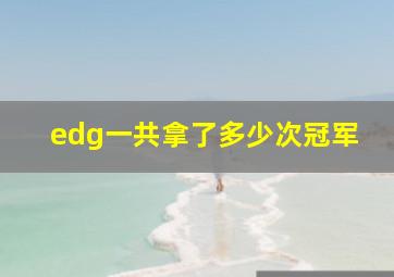 edg一共拿了多少次冠军