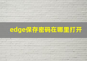 edge保存密码在哪里打开