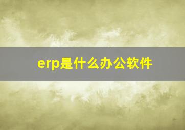 erp是什么办公软件