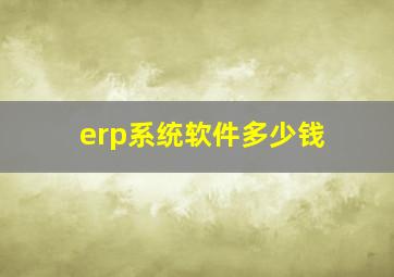 erp系统软件多少钱