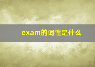 exam的词性是什么