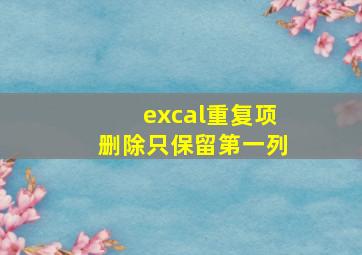 excal重复项删除只保留第一列