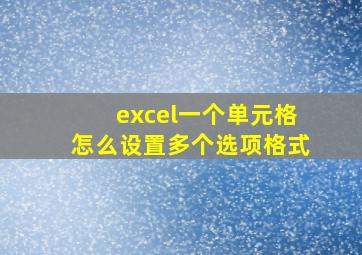 excel一个单元格怎么设置多个选项格式