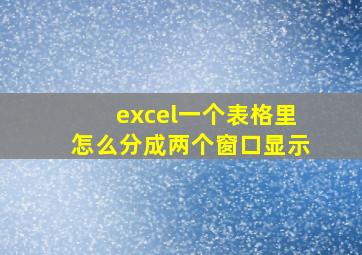 excel一个表格里怎么分成两个窗口显示