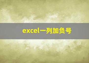 excel一列加负号