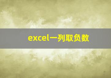 excel一列取负数