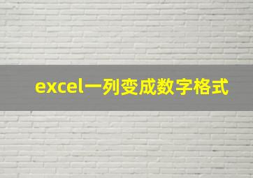 excel一列变成数字格式