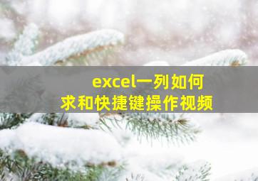 excel一列如何求和快捷键操作视频