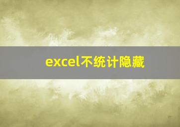 excel不统计隐藏