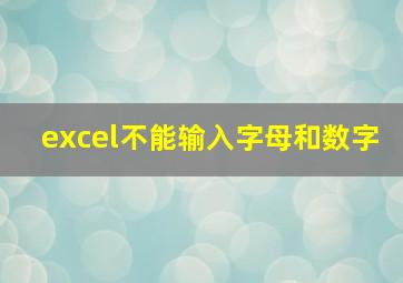 excel不能输入字母和数字