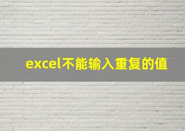 excel不能输入重复的值