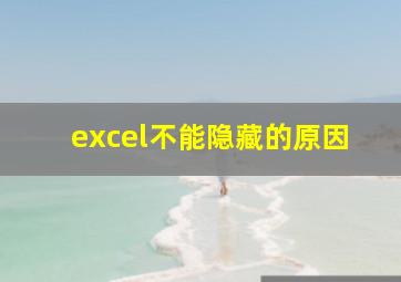 excel不能隐藏的原因