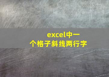 excel中一个格子斜线两行字