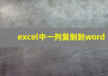 excel中一列复制到word