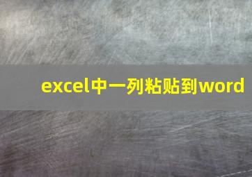 excel中一列粘贴到word