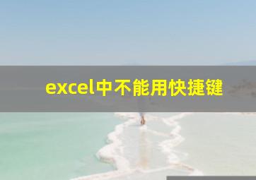 excel中不能用快捷键