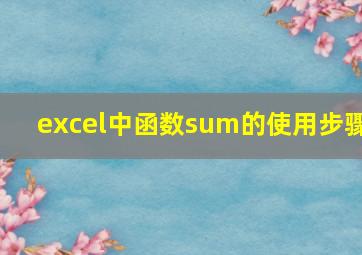 excel中函数sum的使用步骤