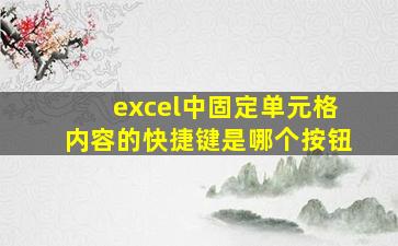 excel中固定单元格内容的快捷键是哪个按钮