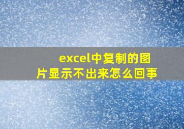 excel中复制的图片显示不出来怎么回事