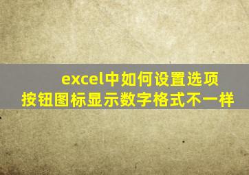 excel中如何设置选项按钮图标显示数字格式不一样