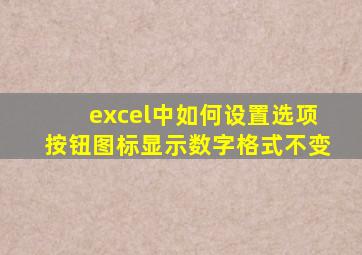 excel中如何设置选项按钮图标显示数字格式不变