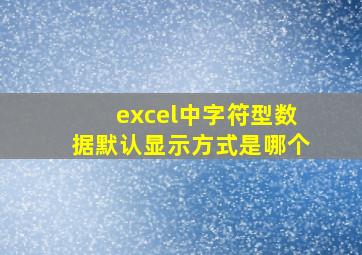 excel中字符型数据默认显示方式是哪个