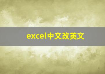 excel中文改英文