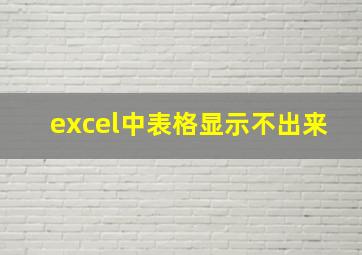 excel中表格显示不出来