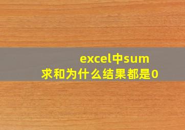 excel中sum求和为什么结果都是0