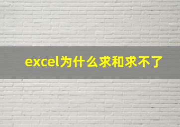 excel为什么求和求不了