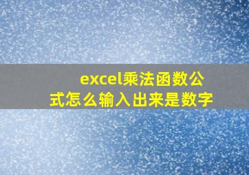 excel乘法函数公式怎么输入出来是数字