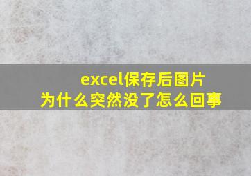 excel保存后图片为什么突然没了怎么回事