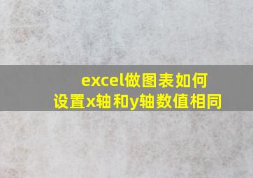 excel做图表如何设置x轴和y轴数值相同