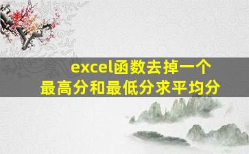 excel函数去掉一个最高分和最低分求平均分