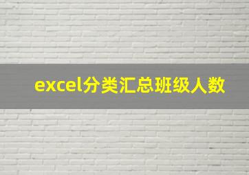 excel分类汇总班级人数