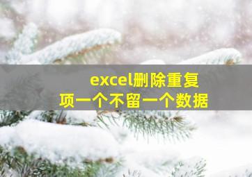 excel删除重复项一个不留一个数据