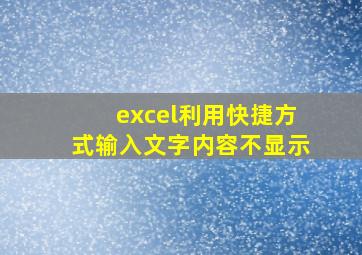 excel利用快捷方式输入文字内容不显示