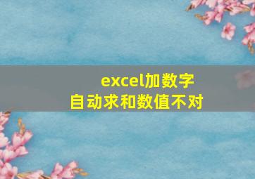 excel加数字自动求和数值不对