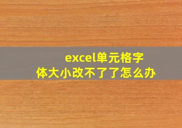 excel单元格字体大小改不了了怎么办