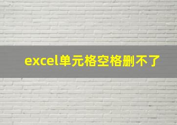 excel单元格空格删不了