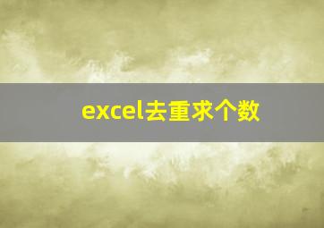 excel去重求个数