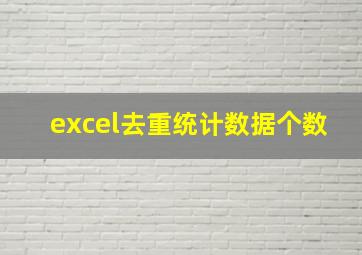 excel去重统计数据个数