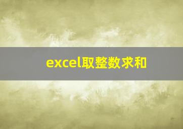 excel取整数求和