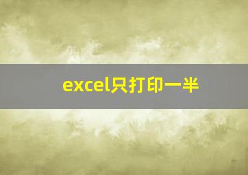 excel只打印一半