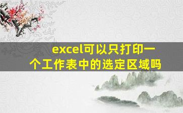 excel可以只打印一个工作表中的选定区域吗