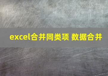 excel合并同类项 数据合并