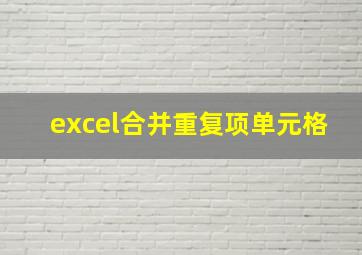 excel合并重复项单元格