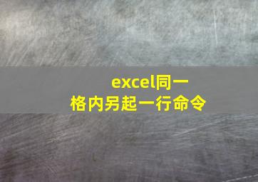 excel同一格内另起一行命令