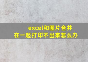 excel和图片合并在一起打印不出来怎么办