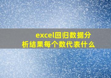 excel回归数据分析结果每个数代表什么